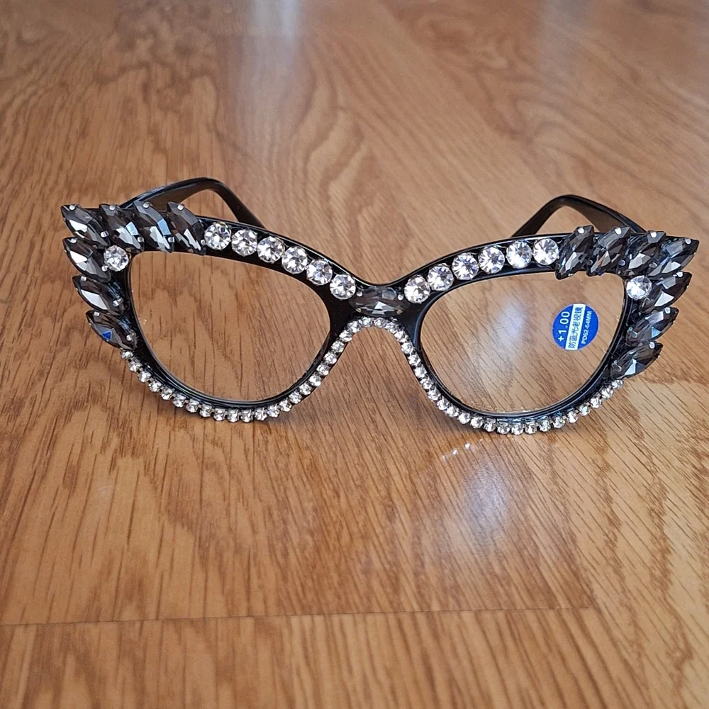 Rhinestone Reading Glasses New +1.00
